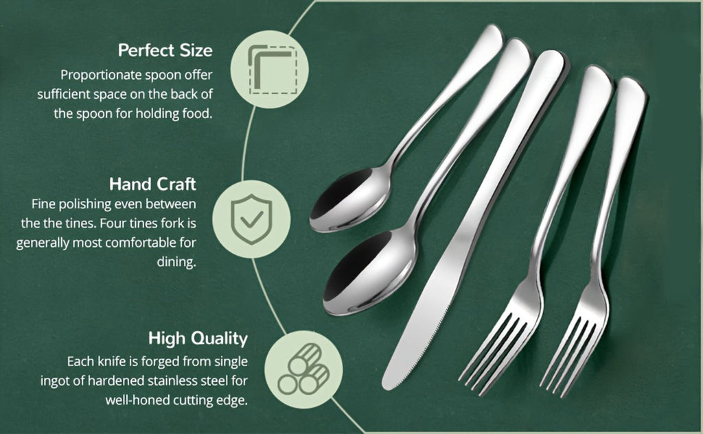 84-Piece Golden Cutlery Set Service for 12 | Knife Fork Spoon Set for Family Gatherings Camping BBQ Kitchen Utensils