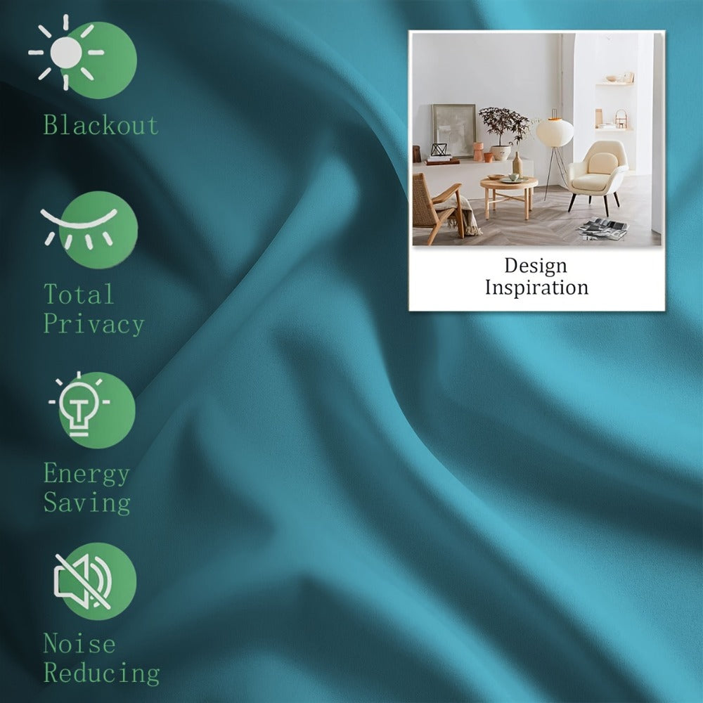 Blackout Curtains Grommet Top Room Darkening Window Drapes 4 Panels Set Living Room Bedroom