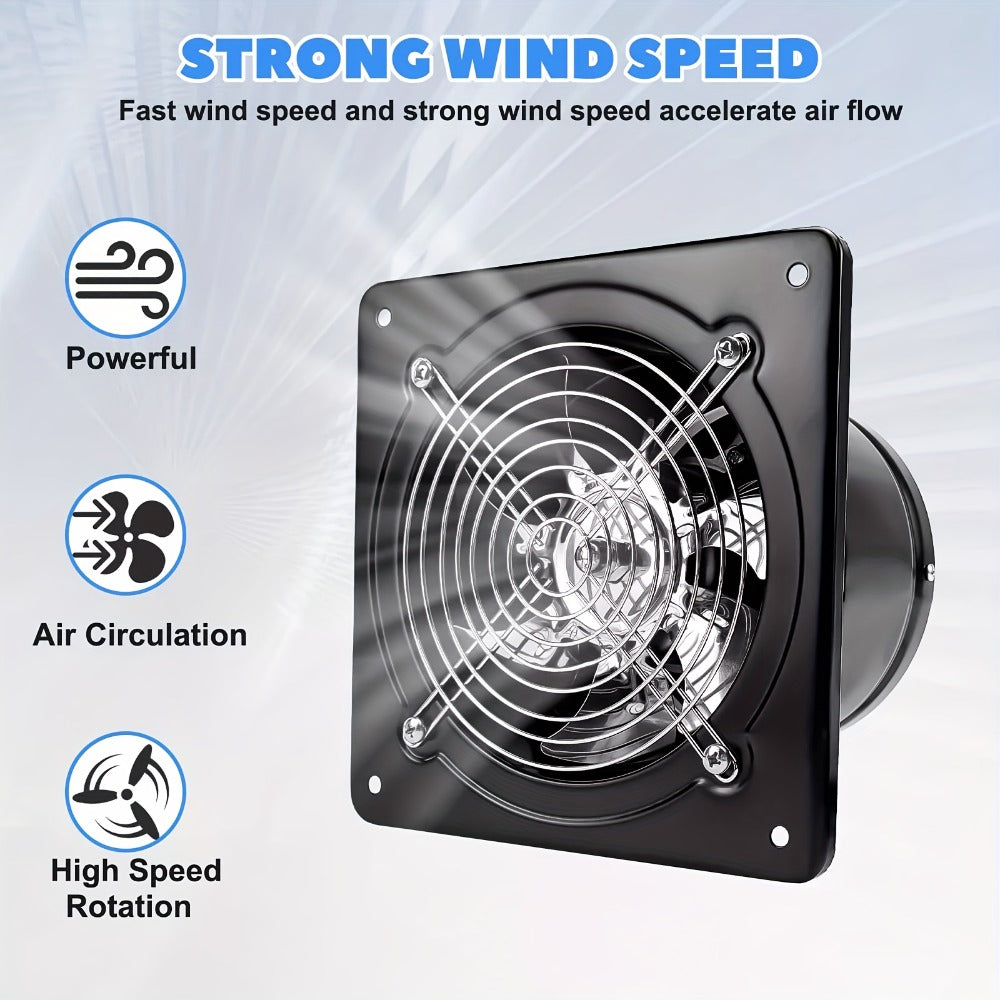 Exhaust Fan 8 Inch Wall Mount Ventilation Fan ¨C 40W Pure Copper Motor, Backdraft Damper, Metal Fume Extractor with Switch for Kitchen, Bathroom, Garage, Shop & Smoking Room