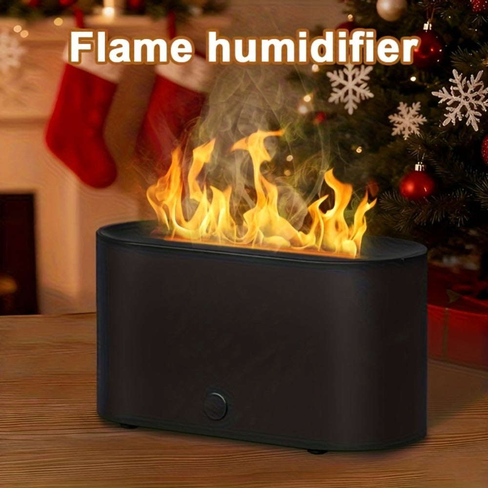 Flame Humidifier USB Mini - 7-Color Flame Atmosphere Light, Aromatherapy & Humidification 2-in-1, 3-Gear Mist Adjustable, Top Fill Design, Romantic Bedroom Decor Night Light, Christmas Gift
