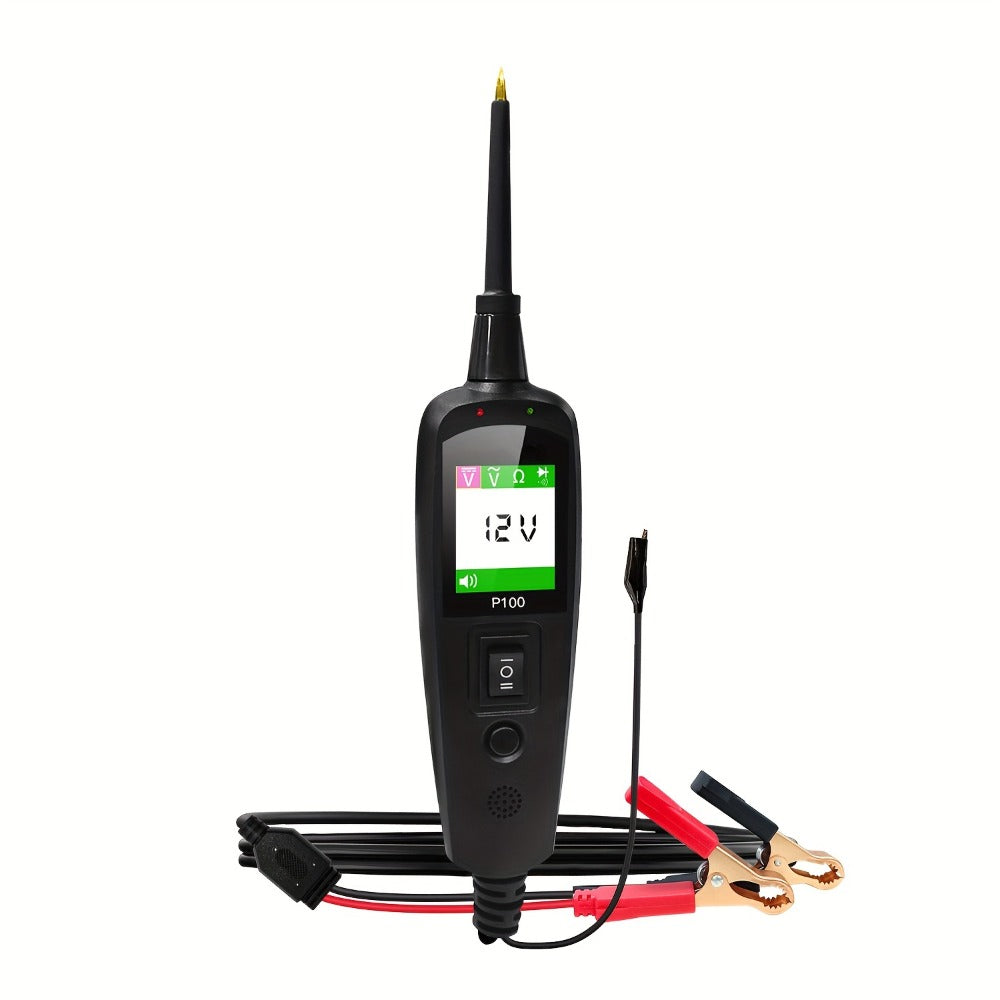 Circuit Tester Probe Kit Topdiag P100 AC DC Voltage Tester 12V 24V Car Diagnostic Tool Electrical Test Light with 6.56ft Cable Continuity Resistance Short Circuit Finder for Automotive Truck Trailer