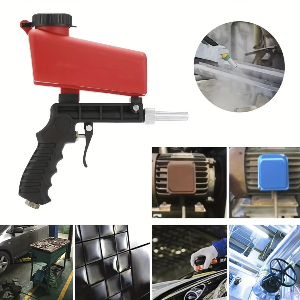 Sandblasting Gun Pneumatic 90 PSI Adjustable | Portable Gravity Air Sand Blaster for Rust Removal, Paint Stripping & Surface Prep ¨C Compact Blasting Power Tool