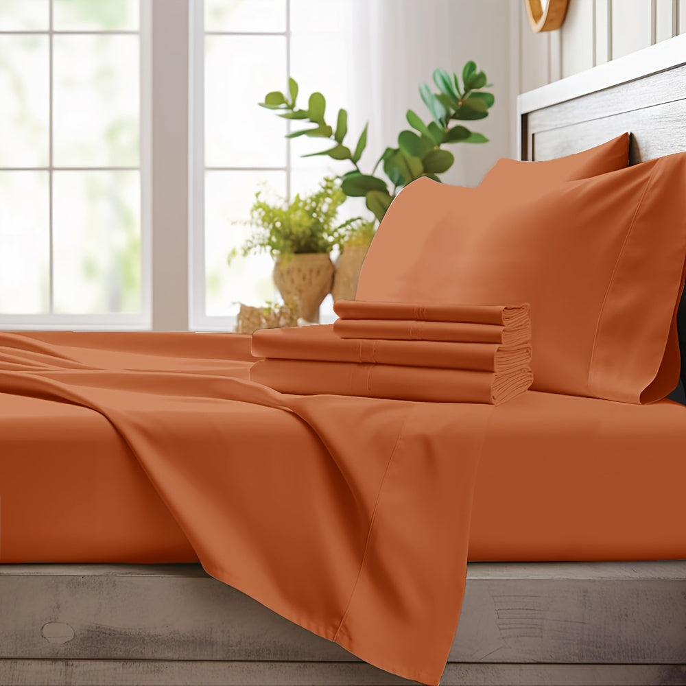 Bamboo Cooling Sheet Set 4pcs ¨C Deep Pocket Fitted Sheet Flat Sheet Pillowcases for Hot Sleepers Twin Full Queen King