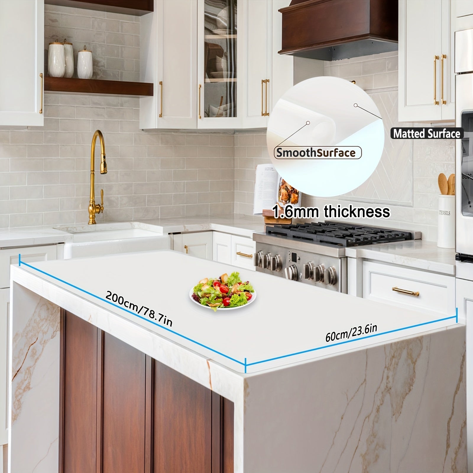 Extra Large Silicone Mat for Kitchen Counter ¨C Nonslip Heat Resistant Countertop Protector, Nonstick Waterproof Craft Mat & Placemat, Multiple Sizes & Colors