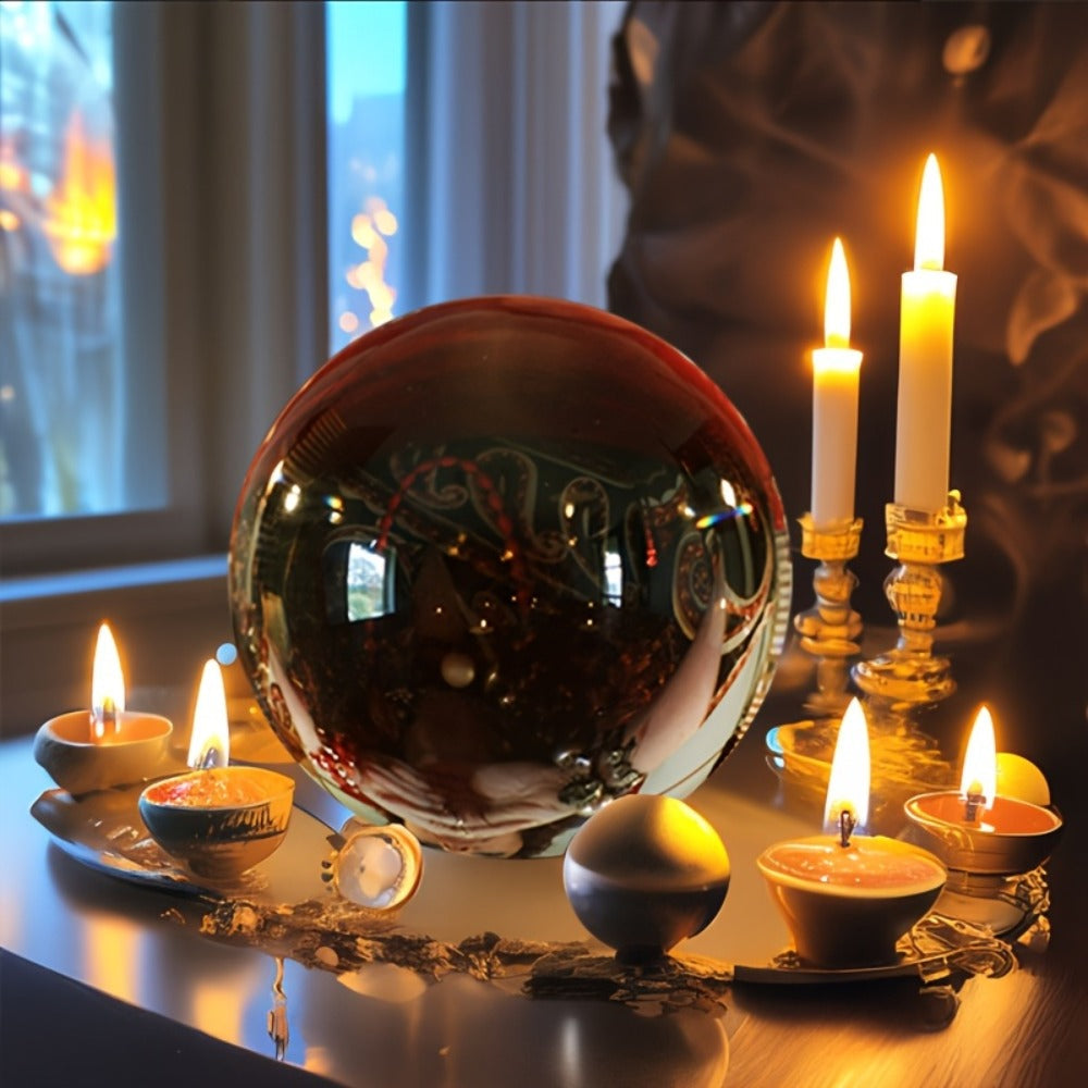 Crystal Ball for Photography Decoration Feng Shui Gift ¨C Transparent Glass Sphere 60mm 80mm 150mm with Base for Magic Lens Ball Home Decor Halloween Valentine Christmas
