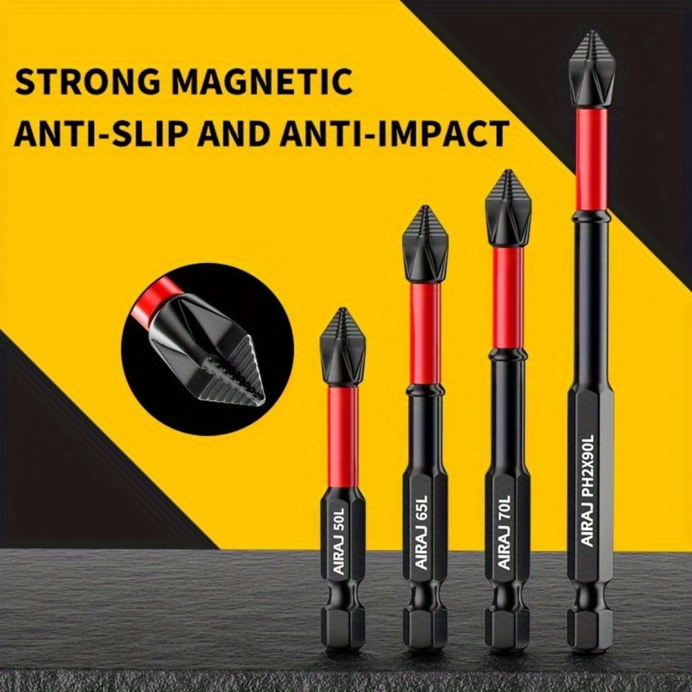 Impact Screwdriver Bits S2 Steel Anti-Slip, Magnetic Phillips Cross Drill Bit Set with Anti-Slip Teeth & High Hardness Tungsten Steel, Power Tool Bits for Home Repair, Bicycle, Furniture & DIY (2/24/60pcs)