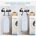 Iron Storage Rack Wall Mounted Heavy Duty Carbon Steel Heat Resistant Ironing Board Holder Space Saving Vertical Horizontal for Iron Steamer Laundry Room