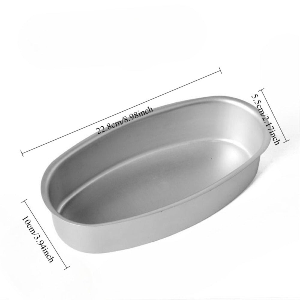 Nonstick Oval Cheese Bread Pan Set of 2, Aluminum Baking Pan for Bread, Cake and Meat, Oven Safe Loaf Mold for Home and Bakery, Cheesecake Baking Mold