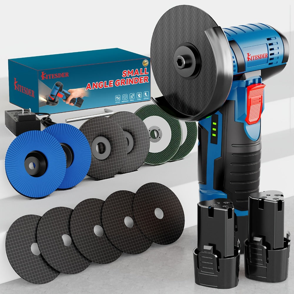 12V Cordless Angle Grinder - 19500 RPM Electric Sander & Polisher for Metal, Wood & Home Repairs, Multi-Function Grinding Tool