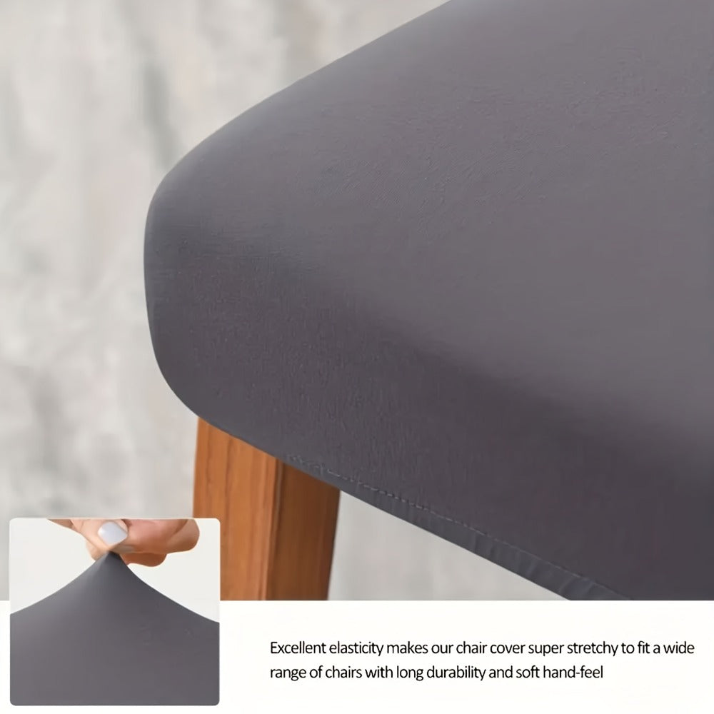 Stretch Dining Chair Covers Set | Elastic Jacquard Slipcovers for Dining Room Kitchen Wedding Office, 4pcs or 6pcs, 9 Colors, Washable Furniture Protector