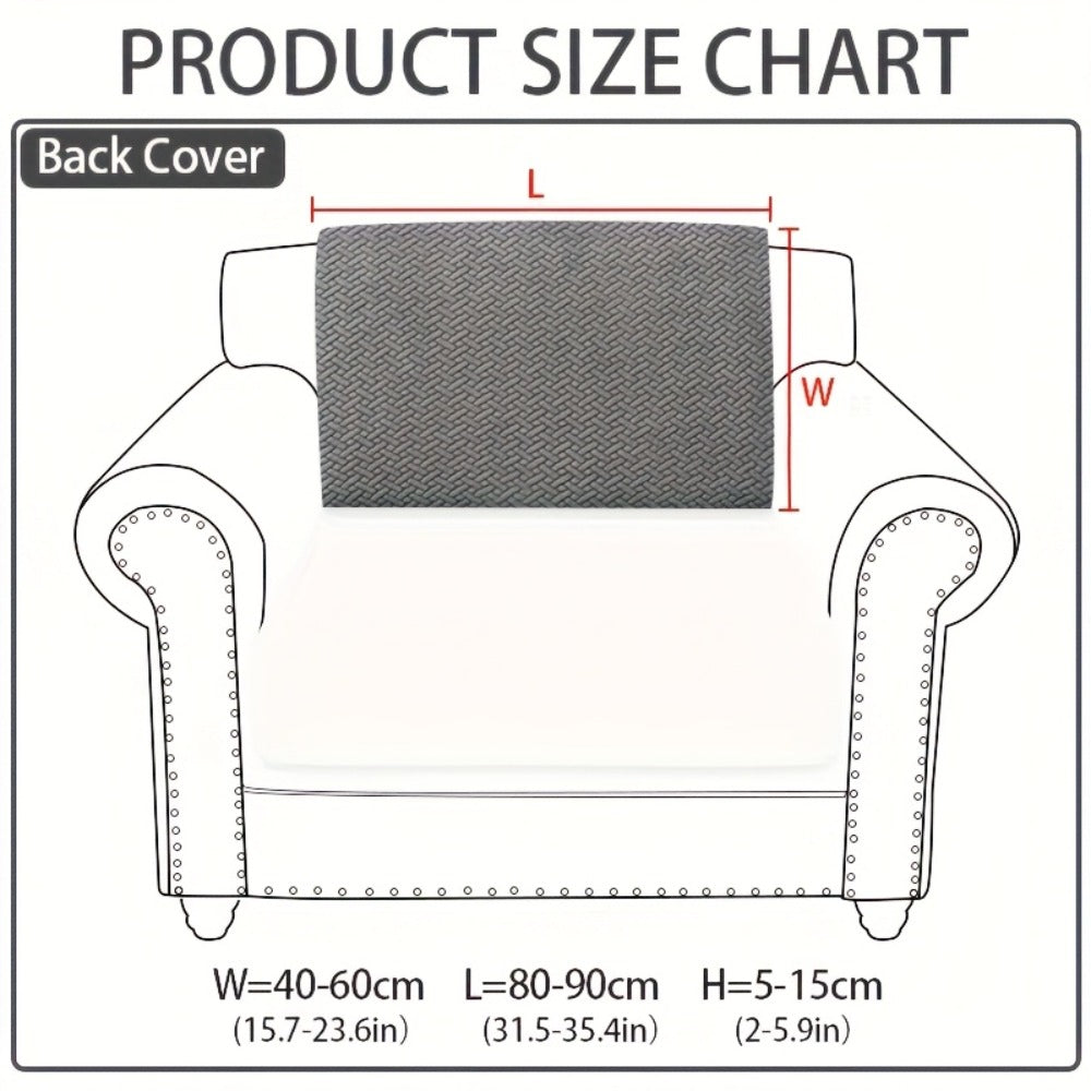Jacquard Stretch Sofa Cover Non-Slip | Elastic Wear-Resistant Couch Slipcover, Polyester Jacquard Fabric, 1 to 4 Seat Sectional L-Shape, Armrest Backrest, Machine Washable