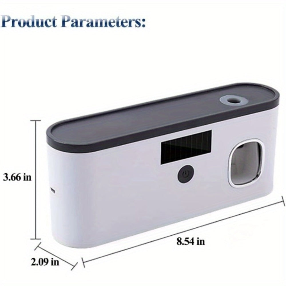 Toothbrush Holder Wall Mount with Toothpaste Dispenser Solar Rechargeable Cordless Space Saving Bathroom Organizer Toothbrush Storage for Bathroom Counter Vanity