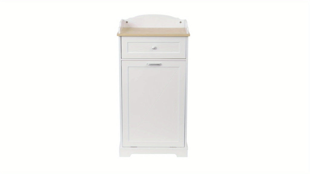 Tilt Out Trash Can Cabinet 12 Gallon Hidden Kitchen Trash Cabinet with Drawers, Pantry Storage, Laundry Hamper Cabinet