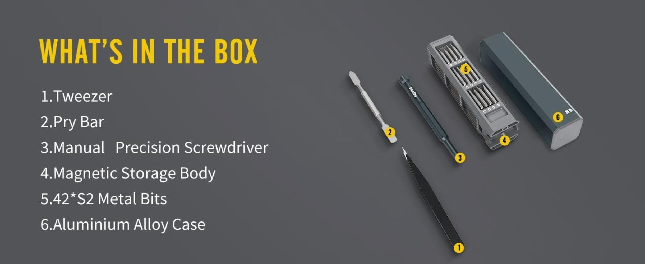 Precision Screwdriver Set 46-in-1, Magnetic Mini Professional Repair Tool Kit with CR-V Steel Phillips Slotted Torx Hex Y-Type Bits for Phone, Laptop, Watch, Game Console, Tablet & Electronics Repair