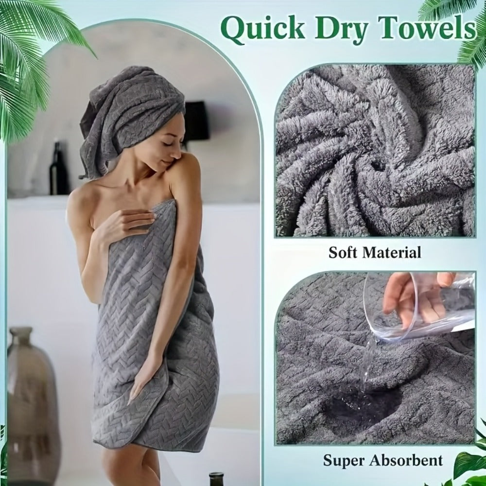 Microfiber Bath Towel Set 18/20pcs - Coral Fleece Absorbent Quick Dry Soft Large Bath Towels for Home Bathroom Spa Gift with Washcloths Bath Ball
