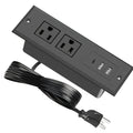 Recessed Power Strip Flush Mount Desk Outlet with USB-C & USB-A Ports In-Desk Power Grommet for Conference Room Office Table Furniture 1.5m Cord