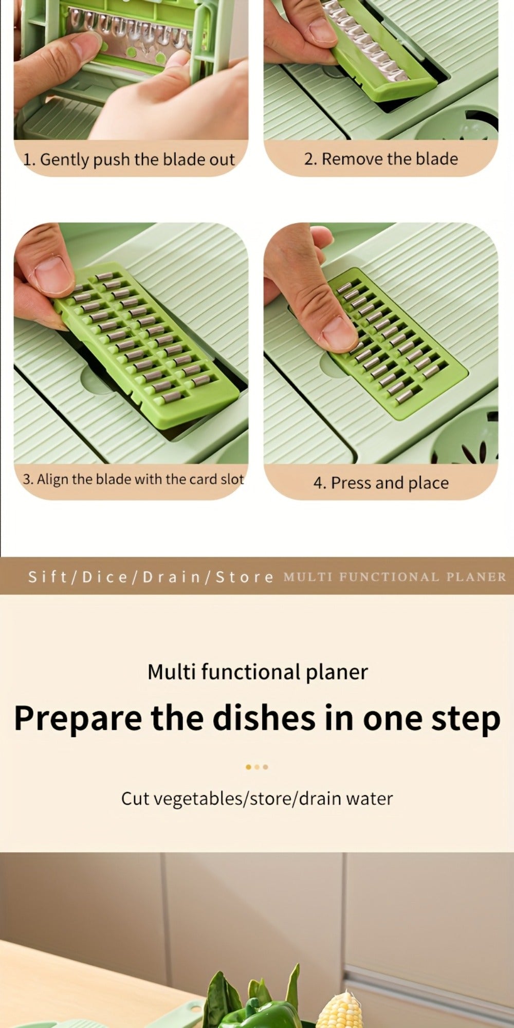 Vegetable Chopper 16-in-1 Heavy Duty Manual Food Processor with Container ¨C Onion Dicer, Potato Slicer, Garlic Mincer, Carrot Cutter, Multi-Function Kitchen Veggie Chopper for Tomato, Pepper, Cucumber