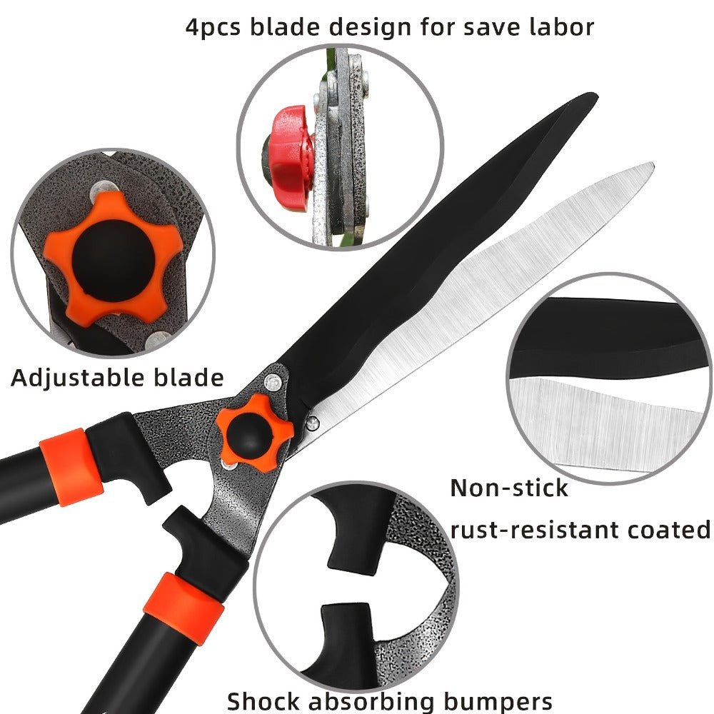 Garden Pruning Shears Set Loppers Hedge Shears & Hand Pruner Combo ¨C Heavy Duty Alloy Steel Branch Cutter Kit with Compound Action, Ergonomic Grip for Yard Lawn Tree Shrub Trimming Indoor Outdoor