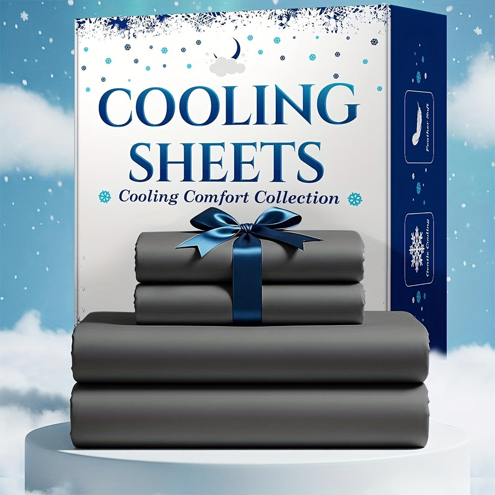Bamboo Blend Cooling Bed Sheet Set 4pcs ¨C Ultra Soft Breathable Kids Sheets, Deep Pocket Fitted Sheet 18¡±-24¡±, 2200TC Shrink & Wrinkle Resistant, All-Season Hotel Luxury Bedding, Twin Full Queen King