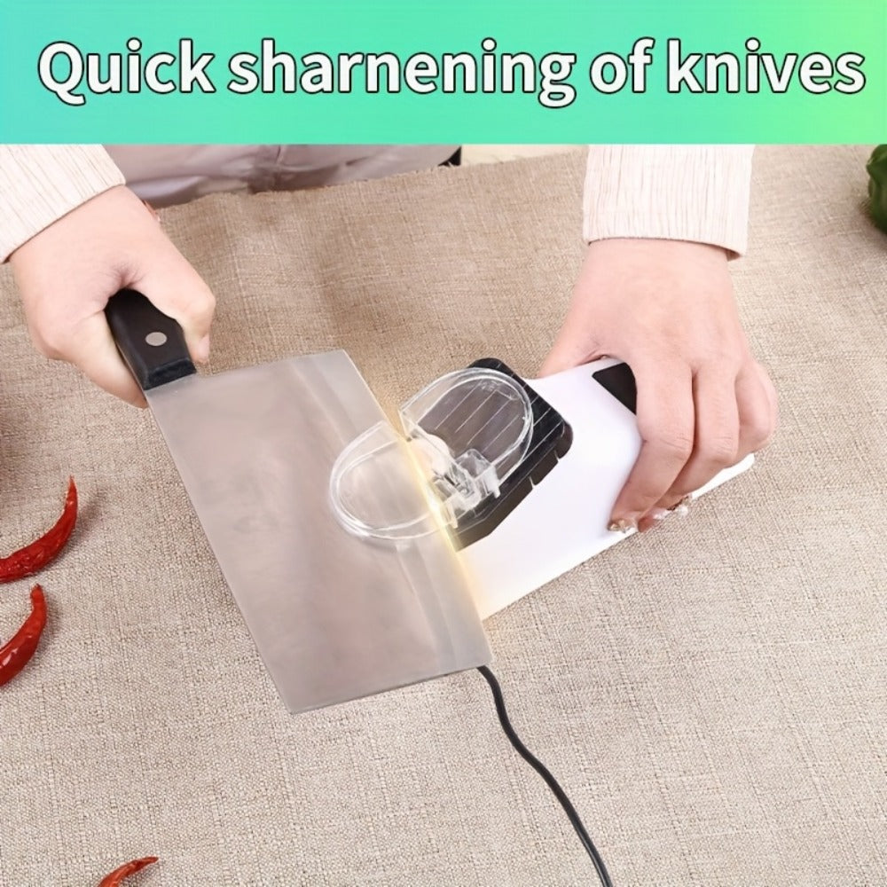 Electric Knife Sharpener with 5 Double-Sided Stones - USB Powered Professional Kitchen Knife Sharpener for Quick Sharpening & Polishing with Protective Cover