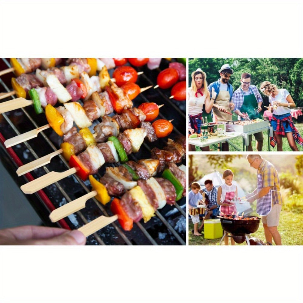 Bamboo Appetizer Skewers 400 Pack 6 Inch ¨C Decorative Rooster Tail Food Picks Flat Wooden Sticks for Party Drinks Fruit Charcuterie Board BBQ Cocktail Toothpicks Bulk