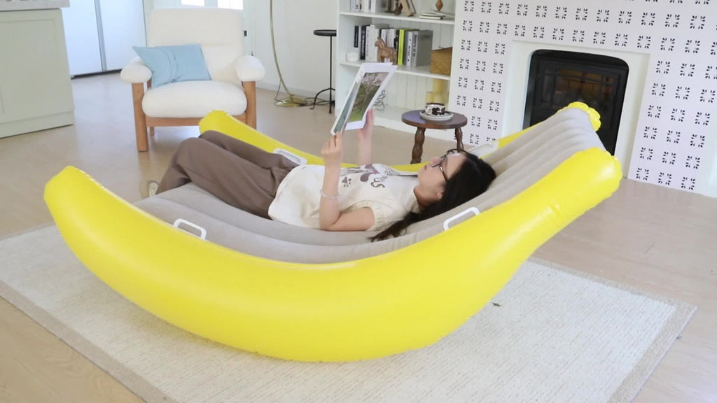 Portable Inflatable Sofa with Pump No Assembly Required Indoor Outdoor Folding Chair Bed Camping Backyard Patio Lightweight PVC Spot Clean Adults Kids Gift