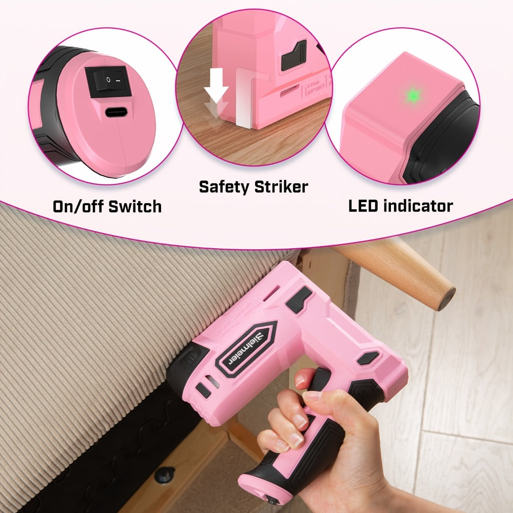 Cordless Stapler Nailer 2-in-1, 20V/4V Brad Nailer Without Compressor, Lightweight with Safety Striker Guard, Battery & Charger Included, 1600/2000 Nails & Staples, for Carpentry, Upholstery & DIY Projects