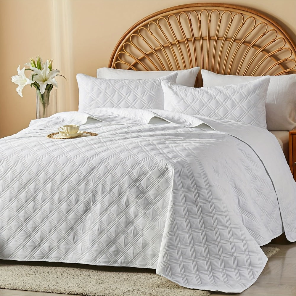 Quilt Set 2-3pcs ¨C Lightweight Microfiber Bedspread Coin Pattern Coverlet All Seasons Twin Full Queen King Cal King