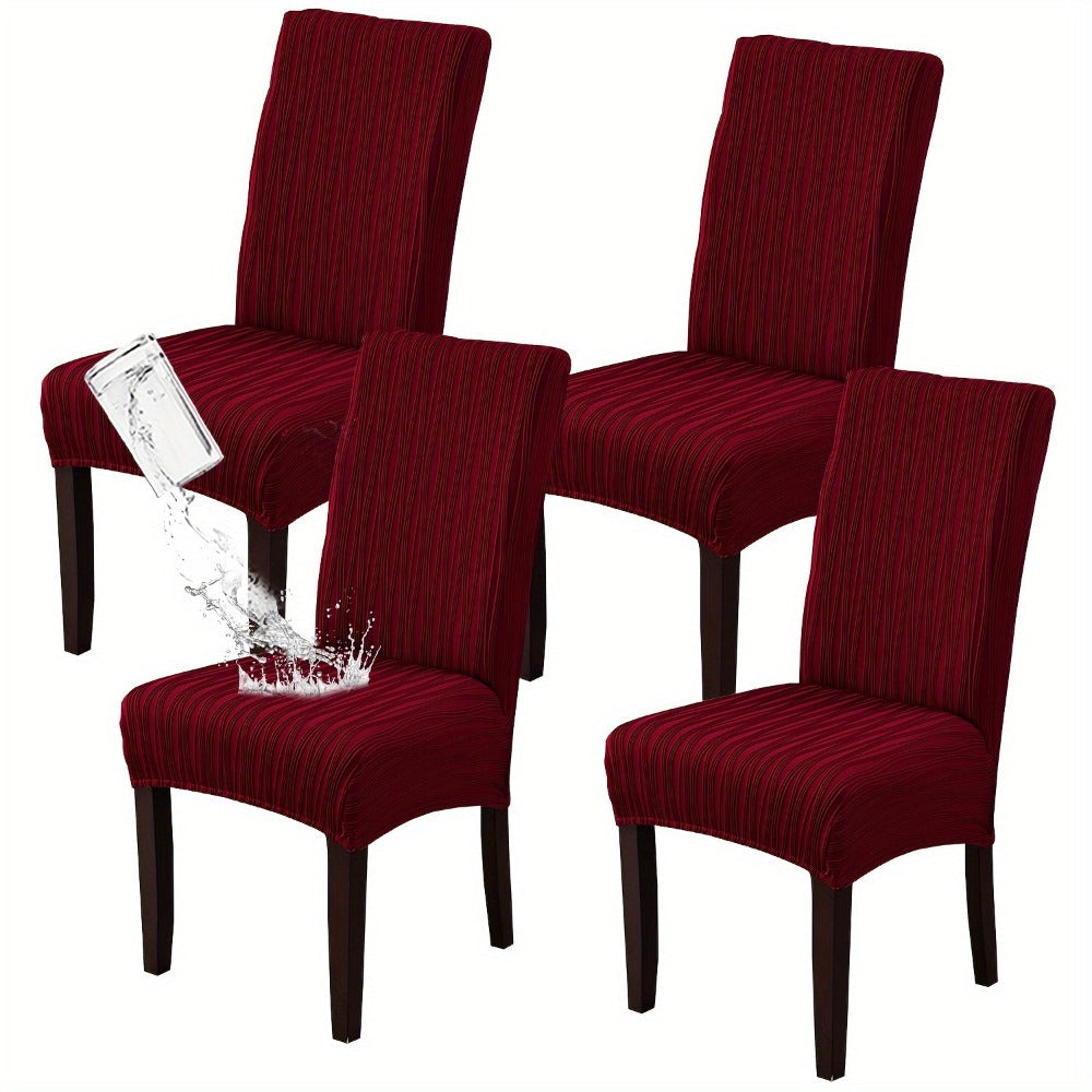 Dining Chair Covers Stretch Slipcovers Set of 4 or 6, Stain Resistant Removable Washable Chair Protector for Home Kitchen Restaurant Wedding, Spandex Jacquard Fabric, 7 Colors Available