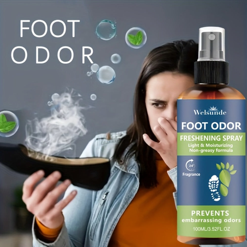Foot & Shoe Deodorant Spray - Odor Control & Long-Lasting Freshness, Quick-Absorbing Non-Greasy Formula, Hypoallergenic, 100ml/3.52fl.oz, for Men & Women