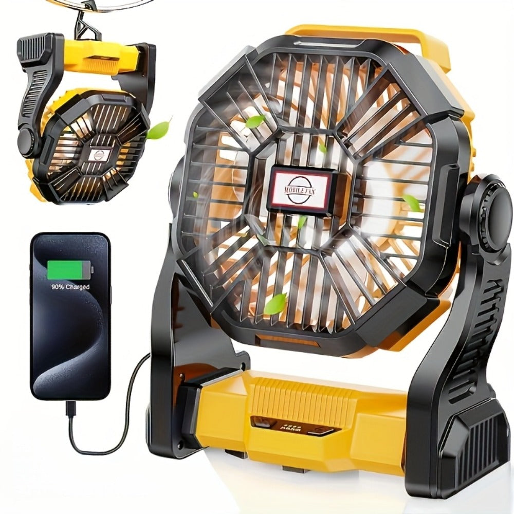 Camping Fan with LED Lantern, 3-in-1 Battery Powered Portable Fan Light for Tent Outdoor, Rechargeable Electric Fan with Timer 360¡ã Rotation, for Camping Hiking Barbecue Travel Emergency