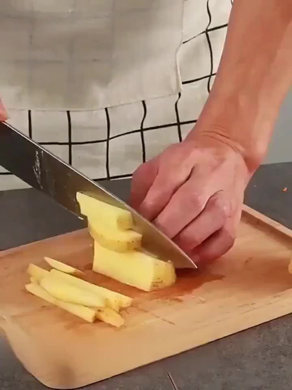 French Fry Cutter ¨C Stainless Steel Vegetable & Potato Slicer, Multi-Function Food Chopper for Potato, Carrot, Cucumber & Onion, with Storage Box