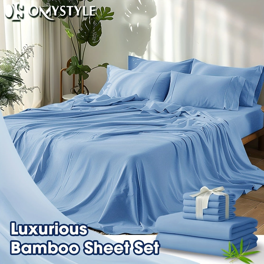 Fitted Sheet Set Cooling Deep Pocket - 2000TC Soft Microfiber Bed Sheet, Shrink Fade Wrinkle Resistant, 11 Colors 4 Sizes