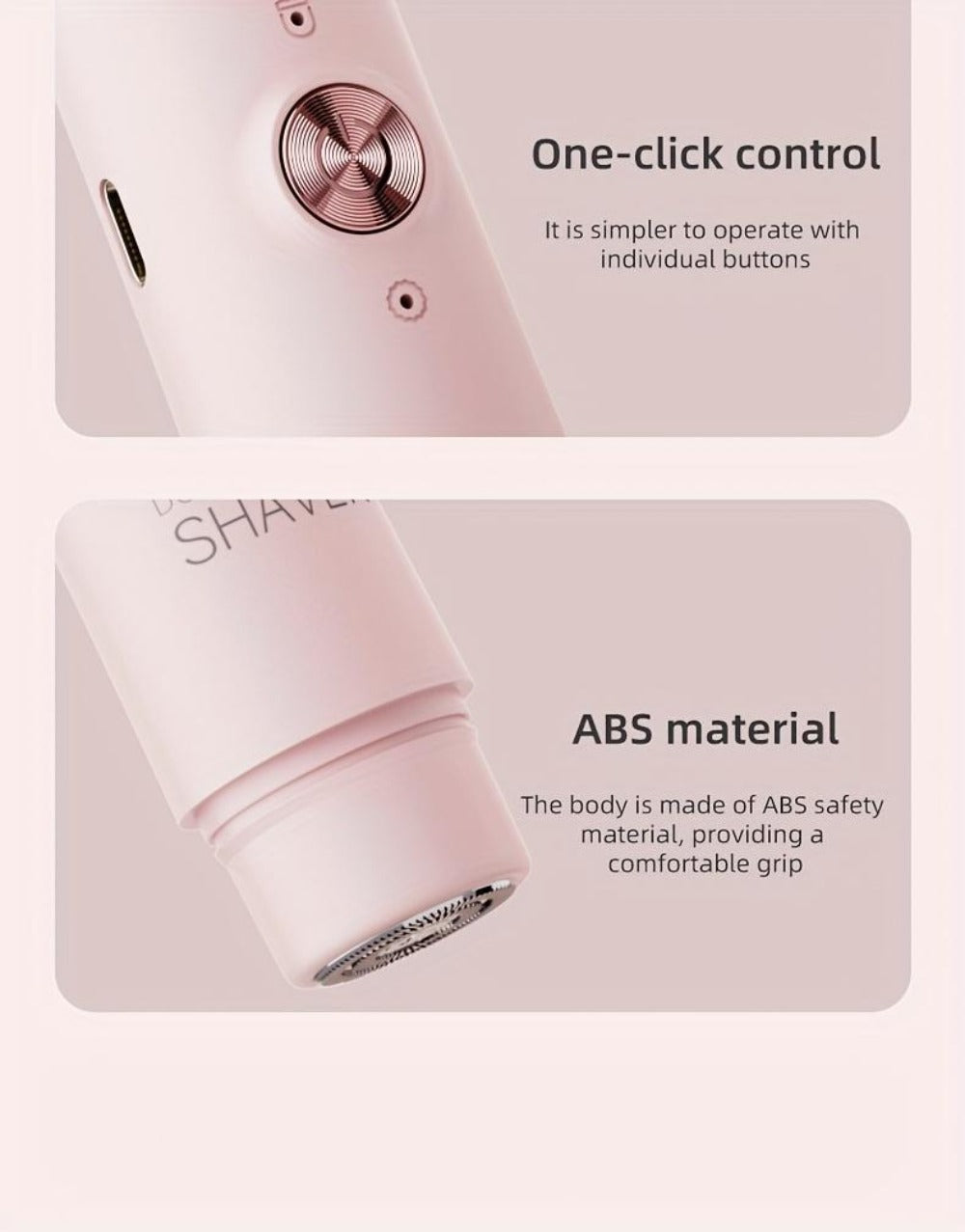 Electric Epilator for Women Double Head USB Rechargeable Painless Hair Removal Shaver Bikini Trimmer Body Private Area Grooming Device