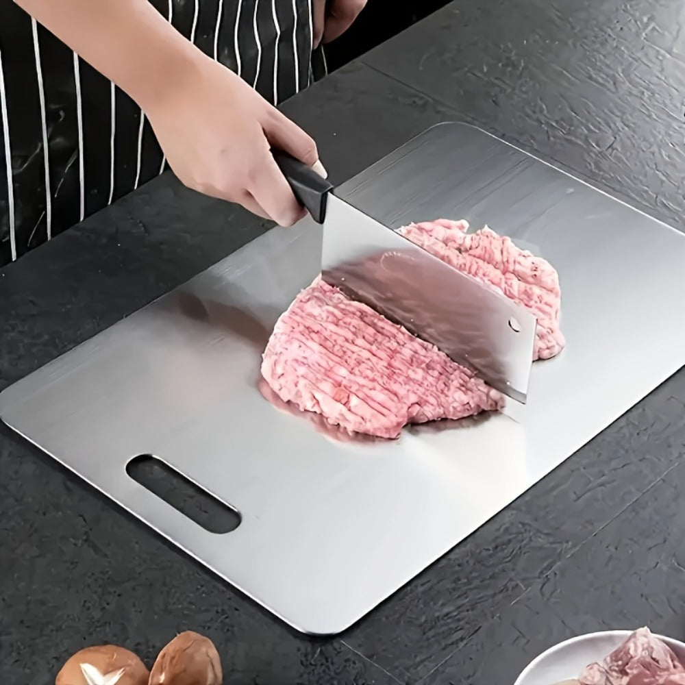 Stainless Steel Cutting Board Set 3 Pack - Non-Stick Dual-Sided Metal Chopping Boards for Kitchen, BPA-Free, Rust-Resistant, Easy Clean, Portable for Meat Vegetables Fruit