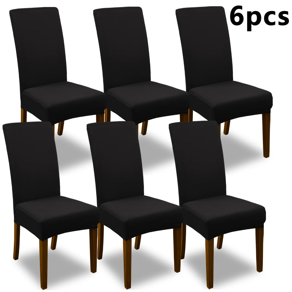 Stretch Dining Chair Covers Set | Elastic Jacquard Slipcovers for Dining Room Kitchen Wedding Office, 4pcs or 6pcs, 9 Colors, Washable Furniture Protector