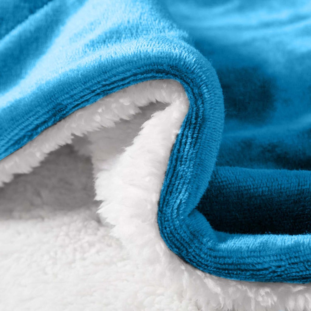 480GSM Sherpa Fleece Blanket ¨C Double-Sided Heavy Warm Throw for Couch, Bed & Travel, Reversible All Season, 13 Colors, 3 Sizes