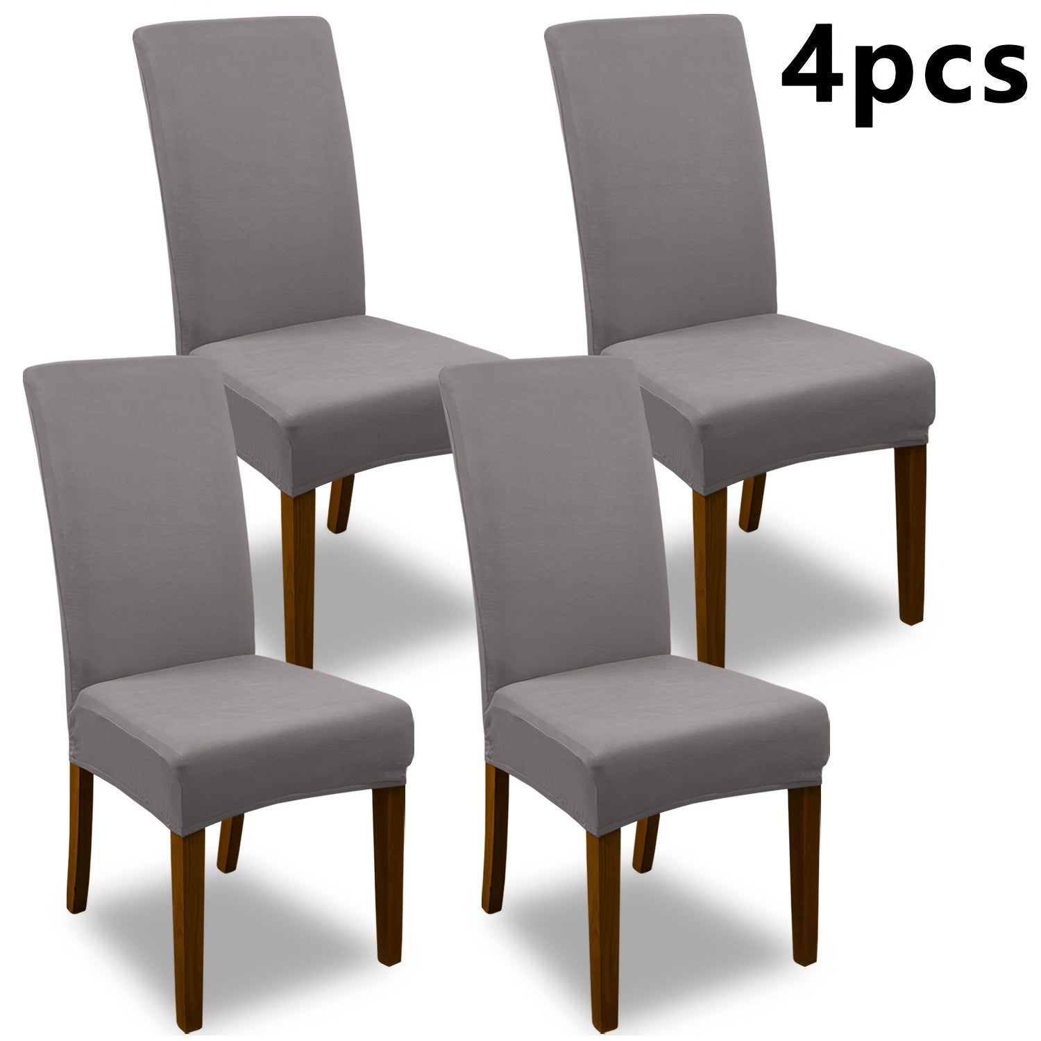 Stretch Dining Chair Covers Set | Elastic Jacquard Slipcovers for Dining Room Kitchen Wedding Office, 4pcs or 6pcs, 9 Colors, Washable Furniture Protector