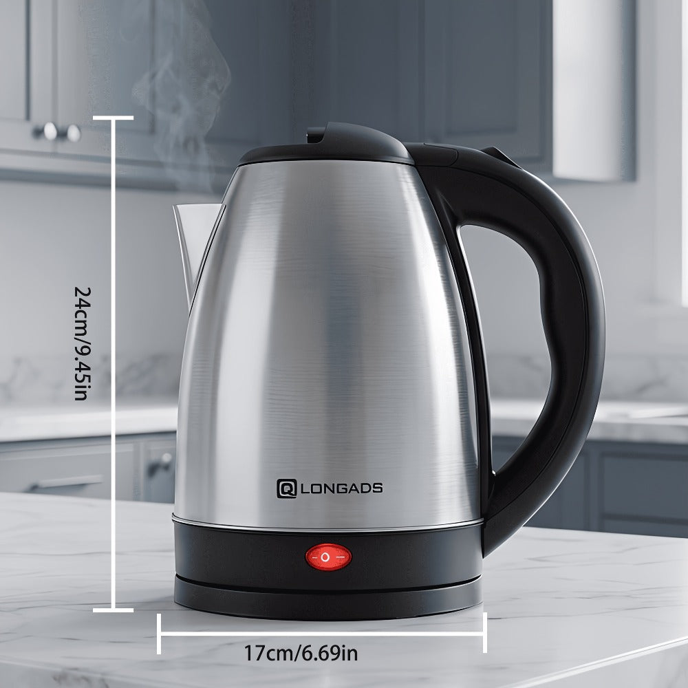 Electric Kettle Stainless Steel 2L Large Capacity - 1000W Fast Boiling Water Kettle with Seamless Interior Safe Odor-Free Design for Family Kitchen Gatherings 67.63oz Black