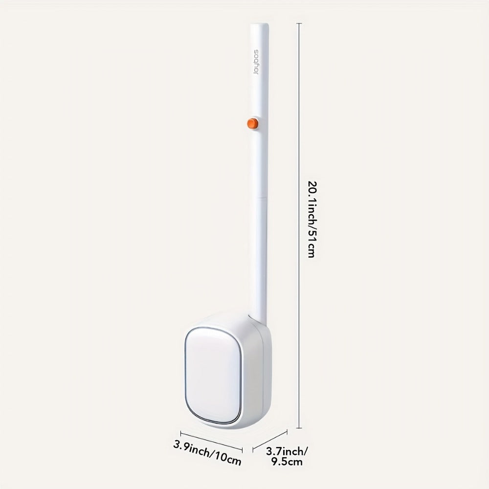 Disposable Toilet Brush & Holder Set with 6 Refill Wands ¨C Wall Mounted, Pre-Loaded Scrubbing Solution, No-Touch Bathroom Cleaning Supplies, White