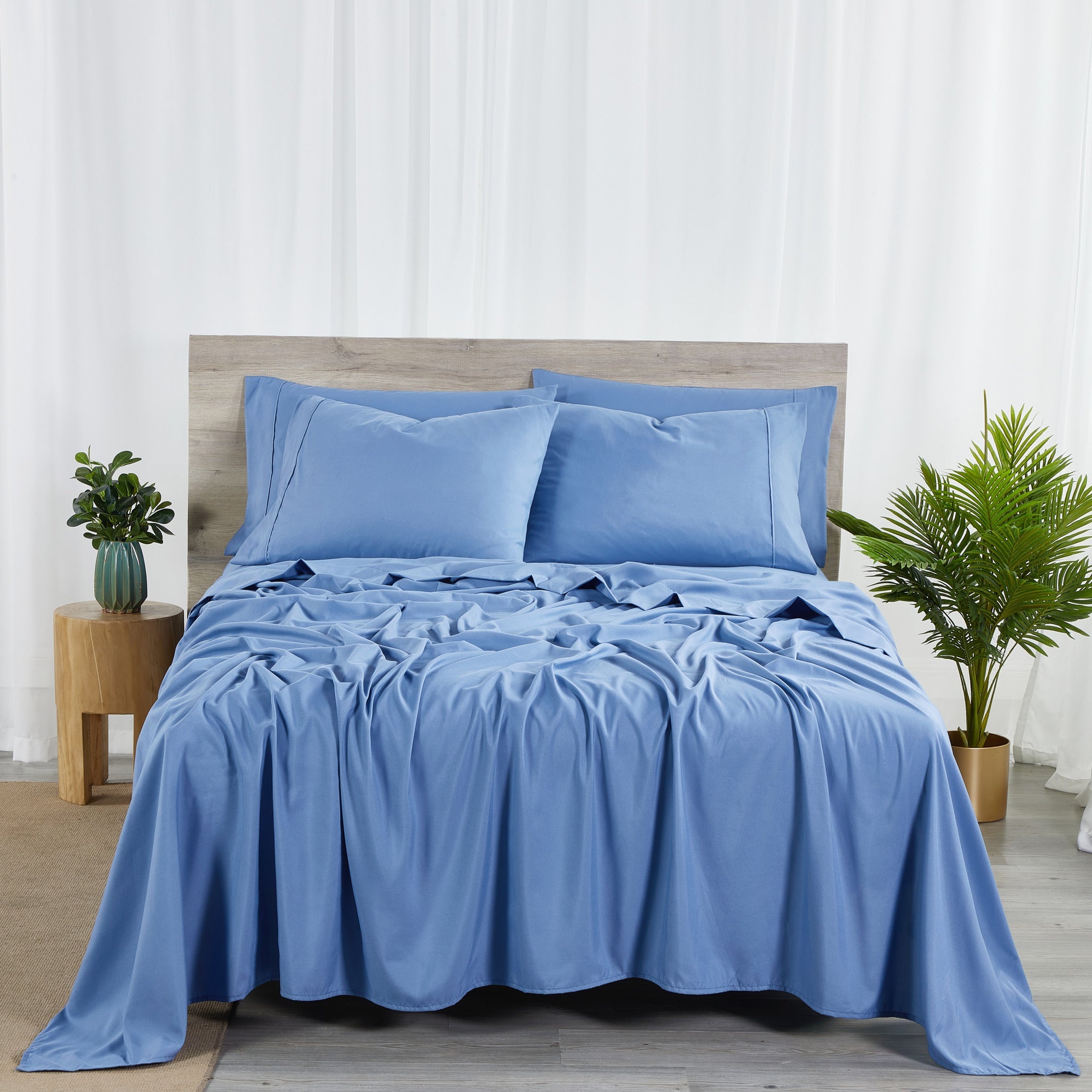 Bamboo Blend 6-Piece Sheet Set ¨C 2000 Thread Count SnugGrip Fitted Sheet 16¡± Deep Pocket Soft Wrinkle Resistant Twin Full Queen King Cal King