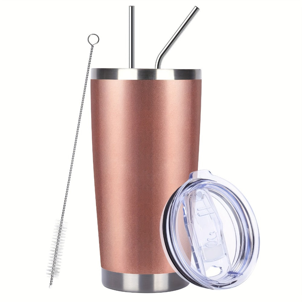 Stainless Steel Insulated Tumblers with Lid and Straw Bulk 20oz 304 Double Wall Vacuum Travel Mug for Hot Iced Coffee Drinks Water Cup Set 8pcs 12pcs 24pcs White Navy Blue Red Silver Black Mix