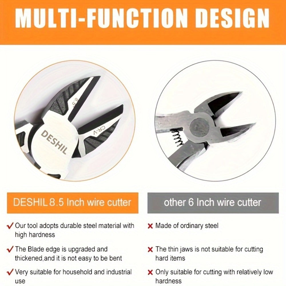 Pliers Set 9-in-1 Multi-Function Industrial Grade, 8.5¡± Lineman Pliers, 8.5¡± Long Nose Pliers, 8¡± Diagonal Side Cutters, CRV Steel TPR Handle Wire Stripper Crimper Cutter for Electrical & Auto Repair