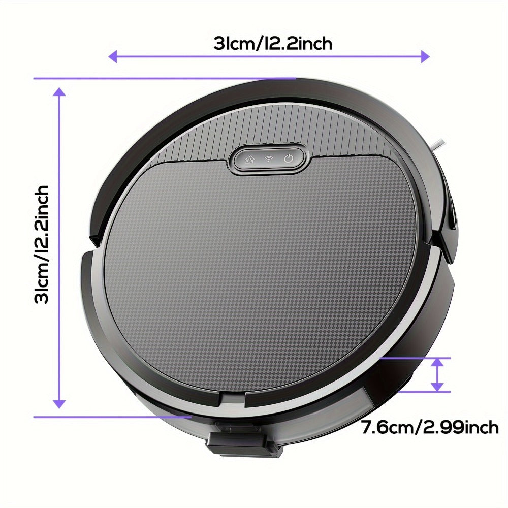Robot Vacuum Cleaner Mop Combo 5000Pa Max Suction 2-in-1 with App & Voice Control - Scheduled Cleaning, Auto Recharge, for Pet Hair, Low Pile Carpet & Hard Floors, 12.2 inch Slim Design, Multiple Colors