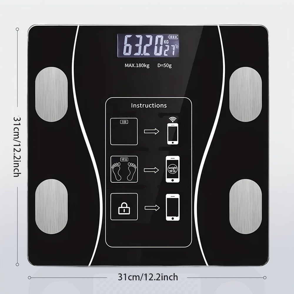 Digital Bathroom Scale 396lb ¨C High-Precision Body Fat Scale with HD LCD Display, Temperature Reading, kg/lb Switch, Extra-Wide Platform, Electronic Body Weight Scale for Home & Bathroom, Multiple Styles