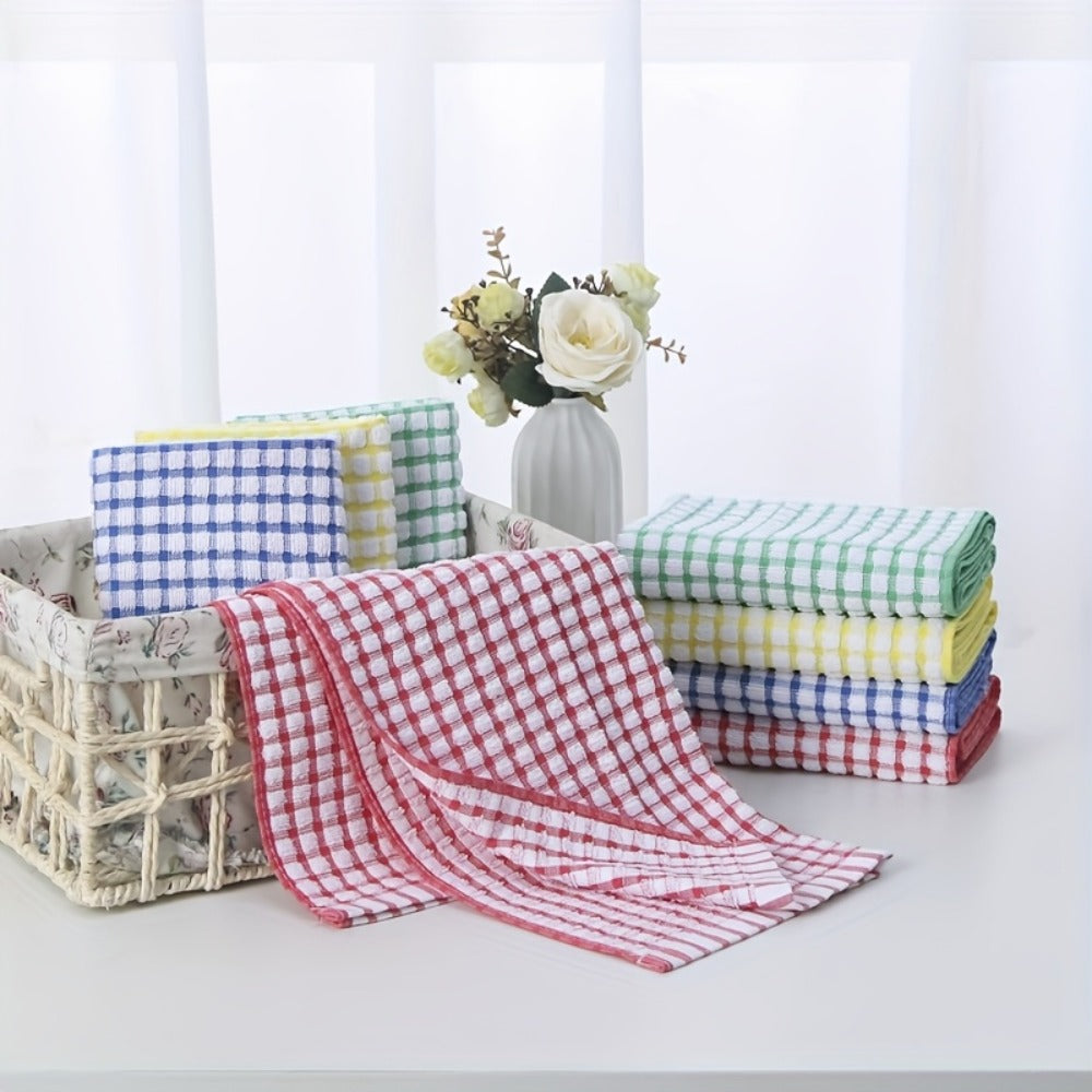 Highly Absorbent Cleaning Cloths Dish Towels - Reusable Kitchen Dishcloths, Quick-Dry Multi-Purpose Napkins & Tea Towels for Kitchen, Dining & Living Room, Stackable Space-Saving Design