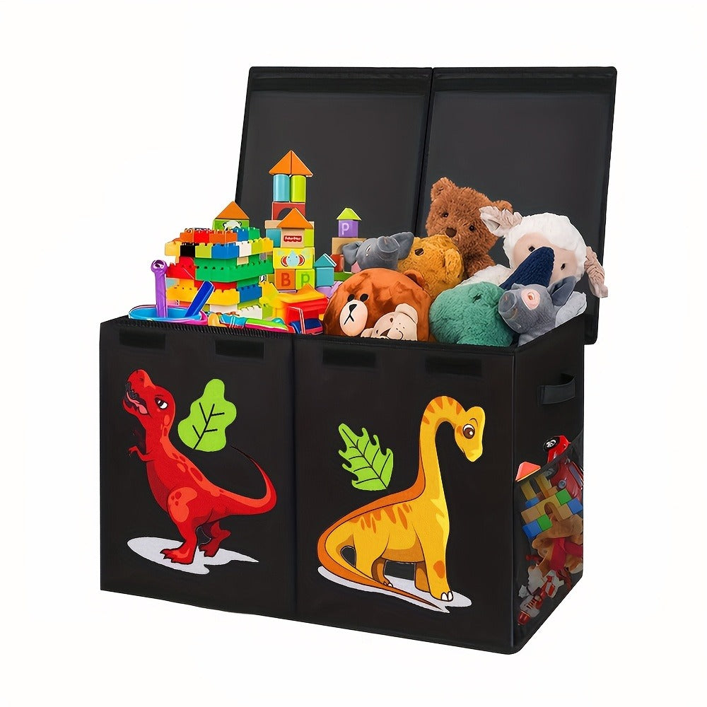 Kids Collapsible Storage Box with Lid Large Toy Chest Bin Organizer Durable Cardboard Flip Top Unicorn Dinosaur for Playroom Bedroom Nursery Boys Girls