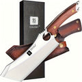 Meat Cleaver Knife High Carbon Steel Full Tang with Sheath Outdoor Camping Kitchen Vegetable Chopper Forged Heavy Duty Chef Cleaver Father's Day Gift