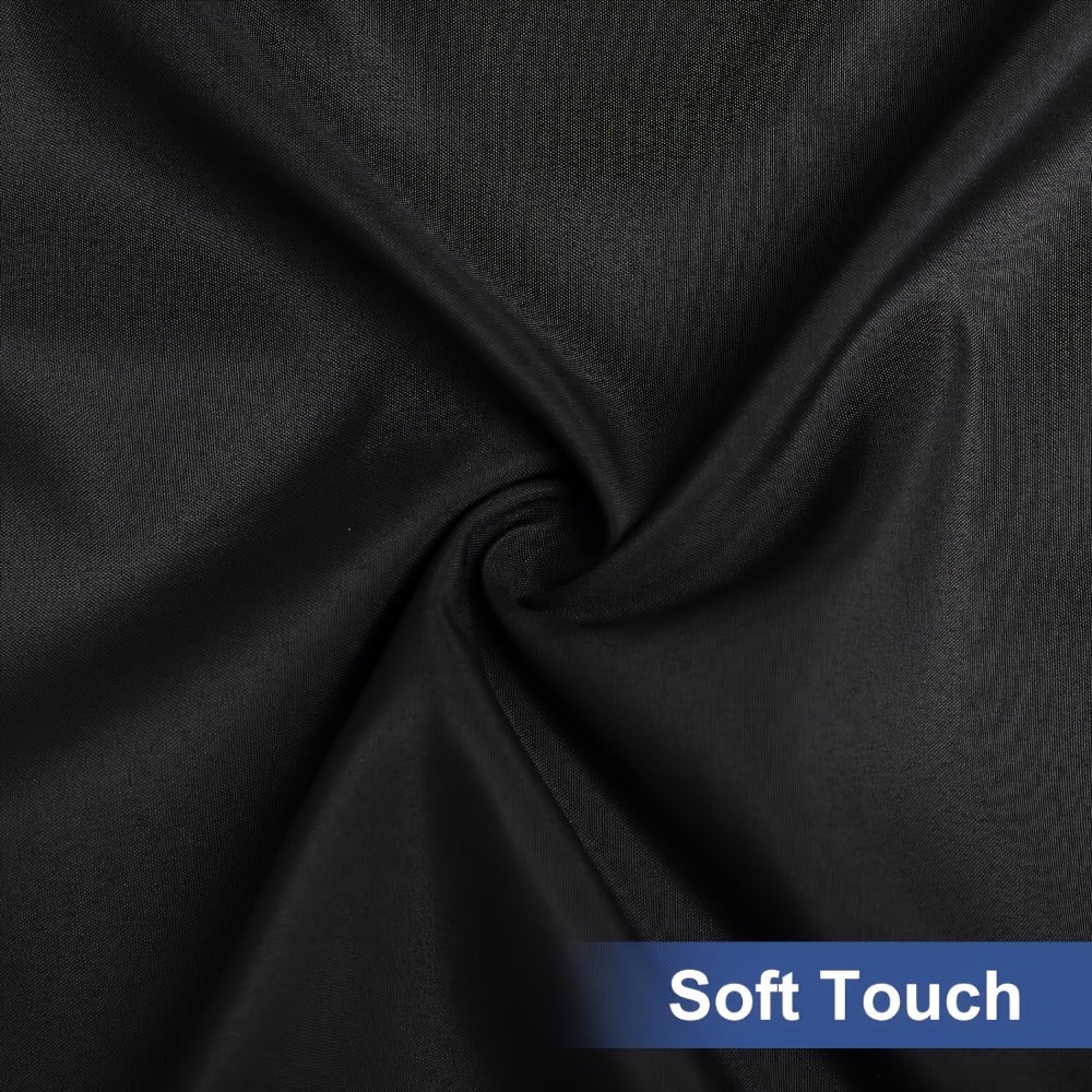 Stretch Table Covers 6Ft Washable Elastic Rectangle Tablecloth for Parties Weddings Picnics Camping, Spandex Polyester Blend, Fits Standard 6 Foot Tables, Set of 3 6 9 or 12, Black White Blue