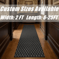 Runner Rug Non-Slip Rubber Backing Indoor Outdoor Hallway Kitchen Entryway Bedroom Carpet Runner Stain Resistant Low Pile Easy Clean Multiple Sizes 2FT Wide 8 Colors Grid Strip